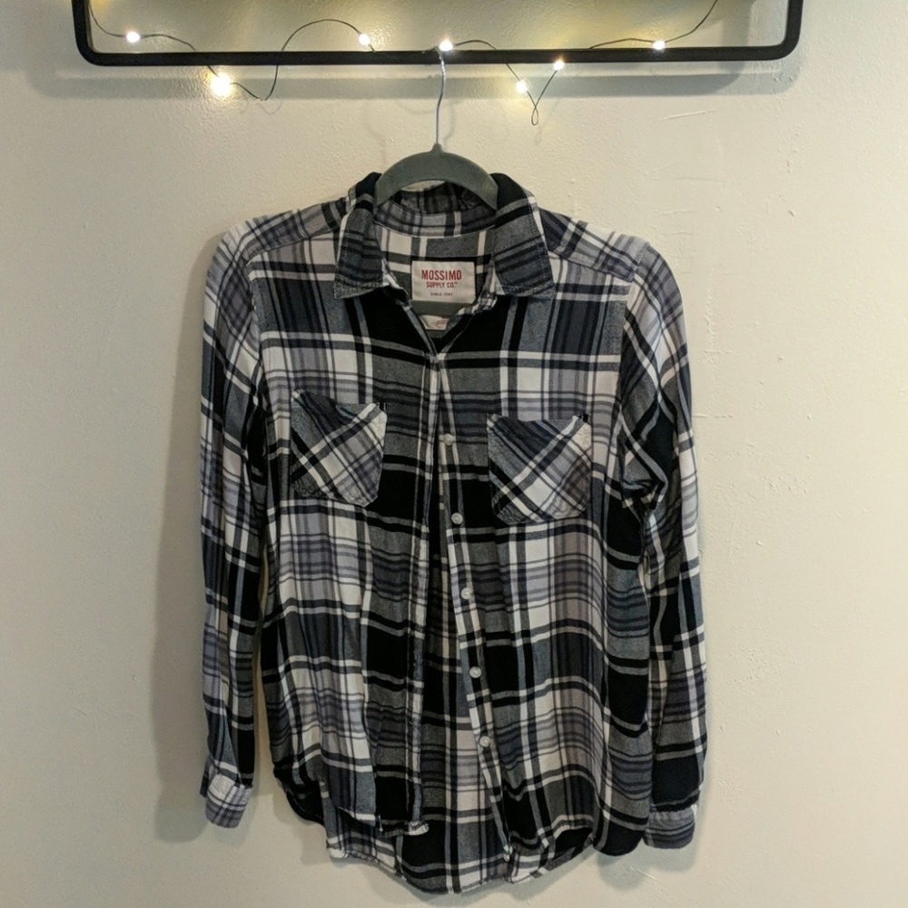 Plaid button-down shirt